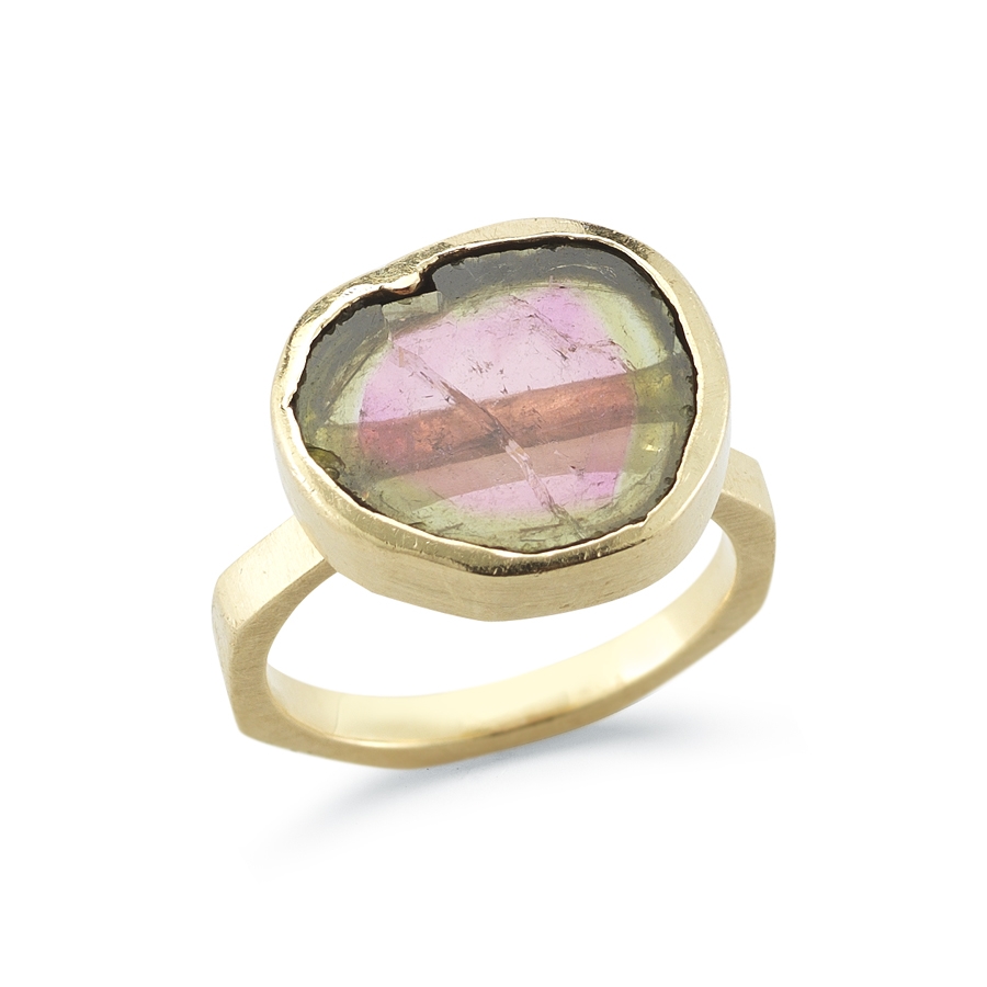 Watermelon Tourmaline Ring by AMT Jewelry Design
