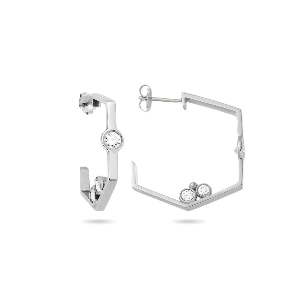 Chicago Classic Medium hoop earring in diamond