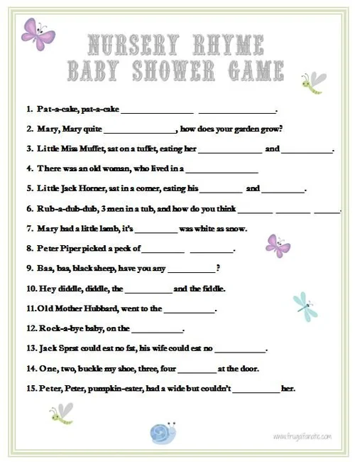 Free Printable Baby Shower Games - Download Instantly!