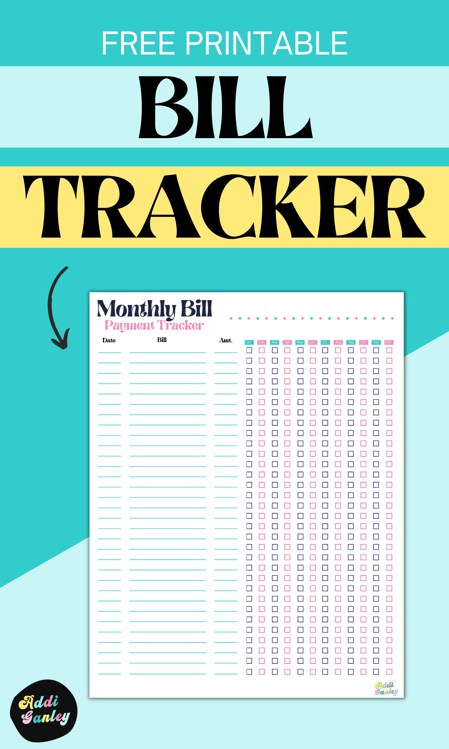 Bill Tracker, Bill Payment Printables