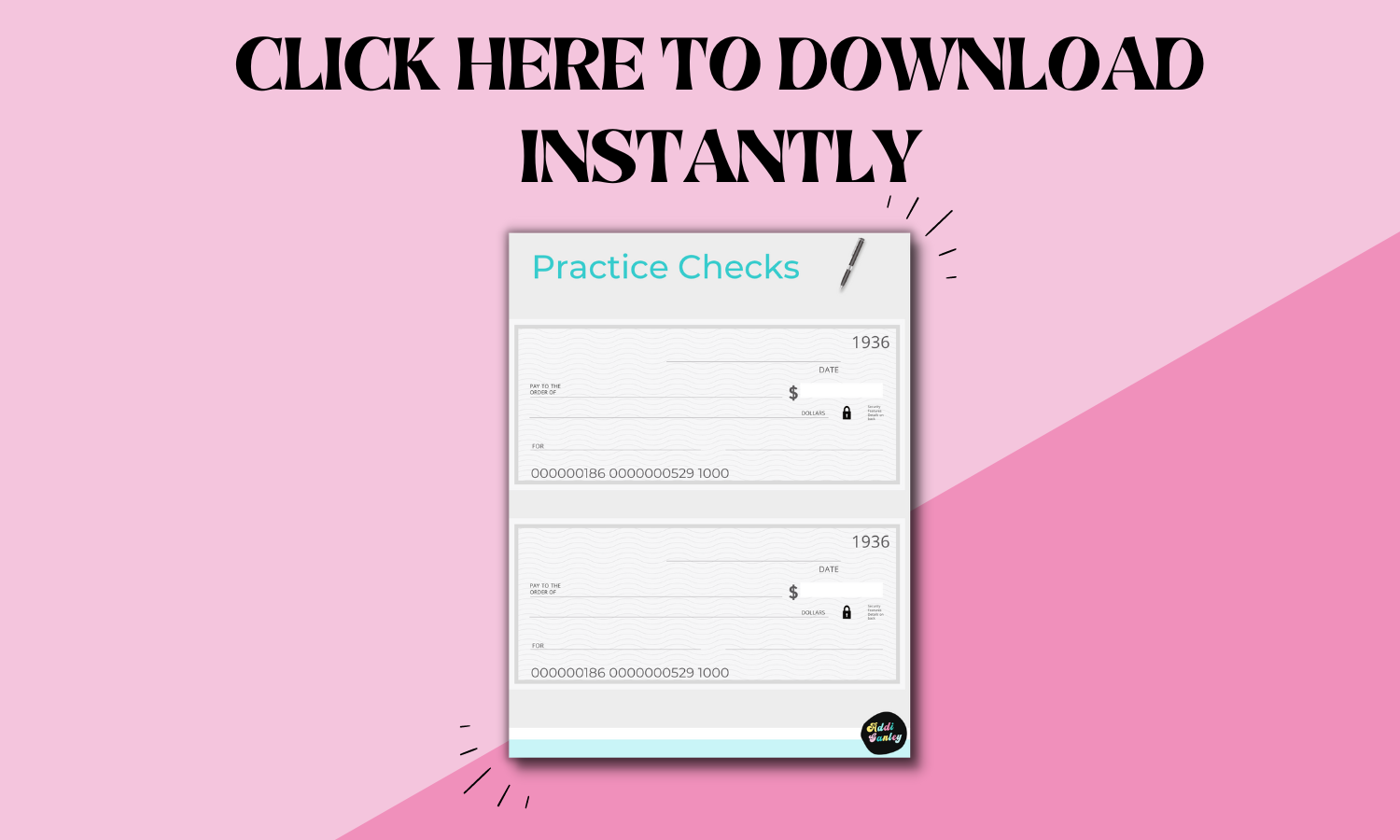 Blank Check Template for Kids