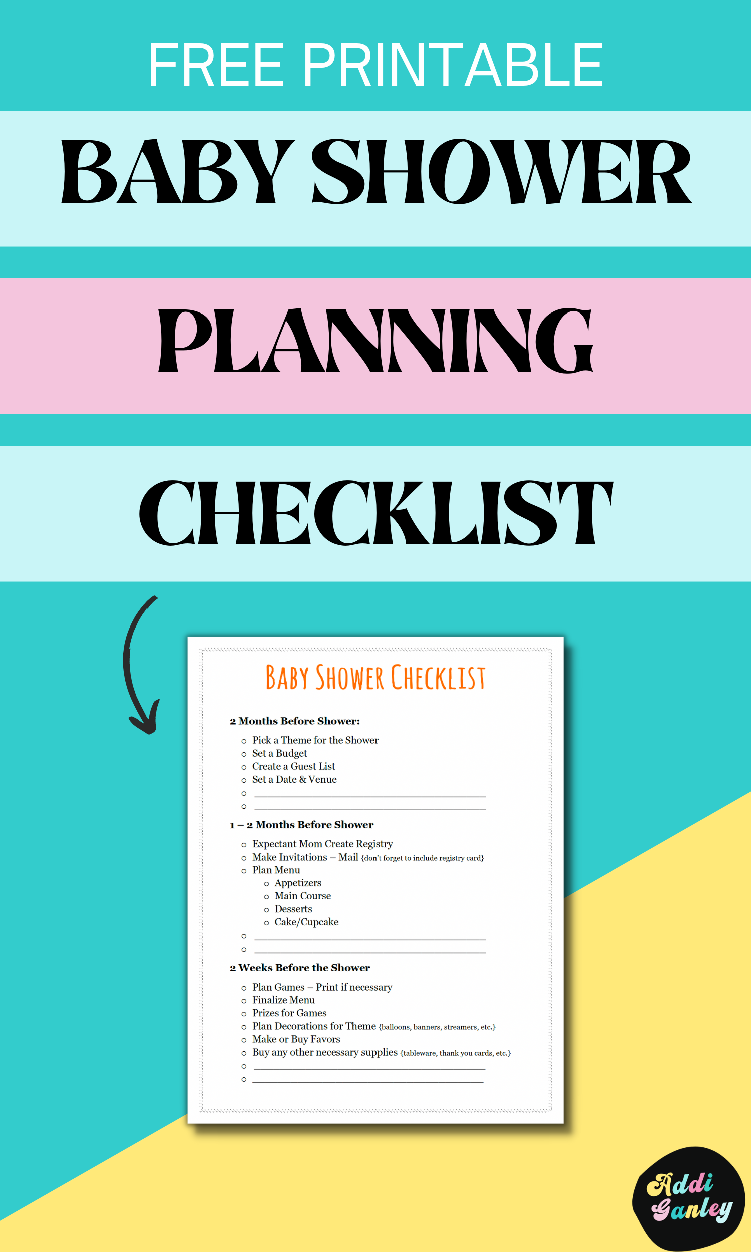 Baby Shower Planning Checklist