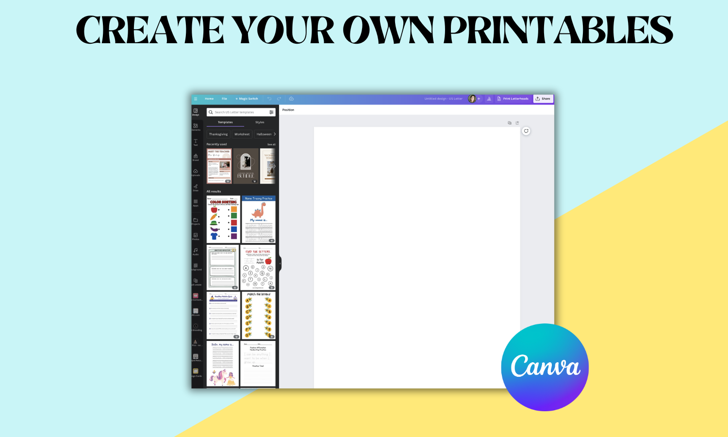 Make Printables to Sell Using Canva