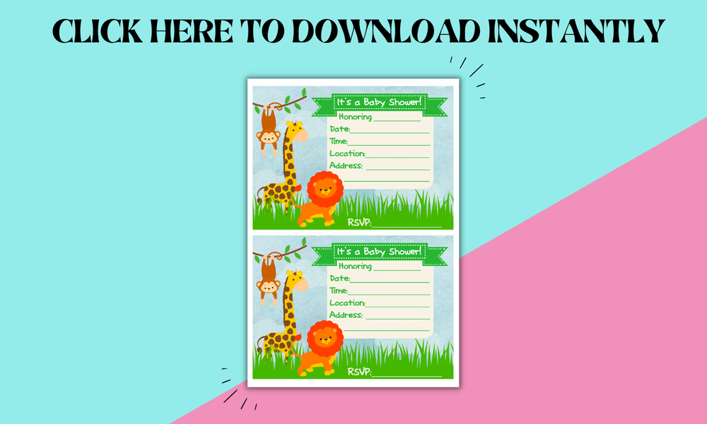 Jungle Theme Baby Shower Printable Set