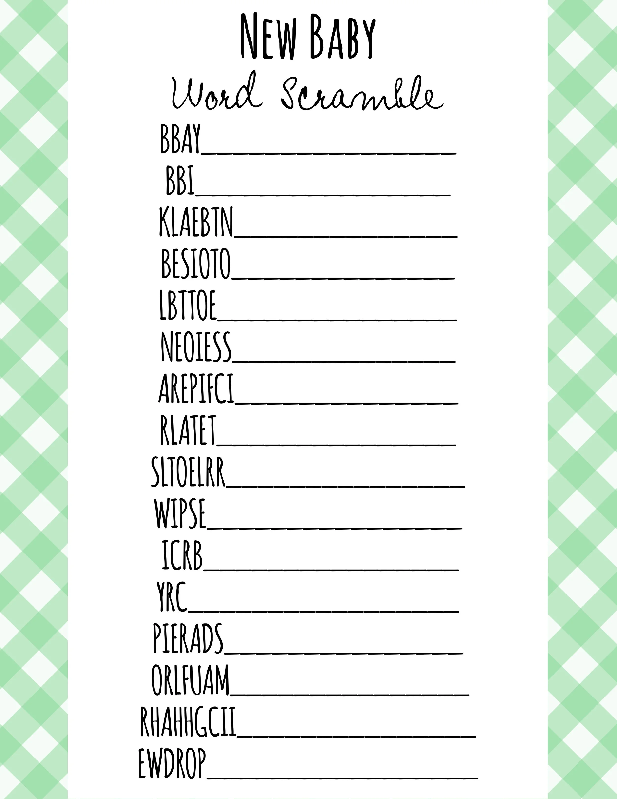 Free Printable Baby Shower Games UK Printable Hub