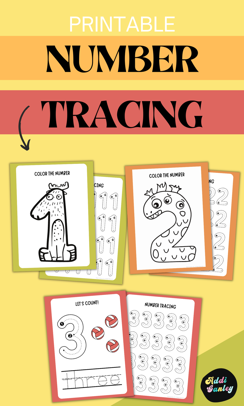 Number Tracing Printables for Kids