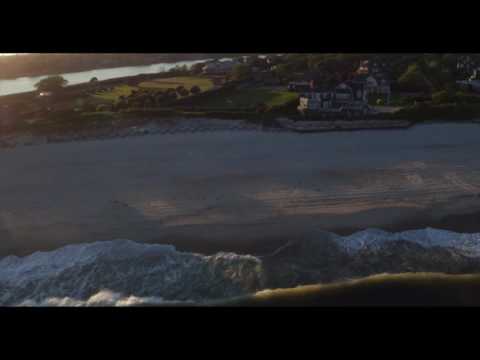 Aerial Flight along Beachside Hamptons Estates