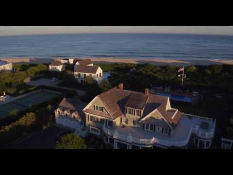 Aerial View over Large Hamptons Estates