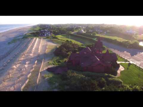 Aerial view around sea-side church, Hamptons_3