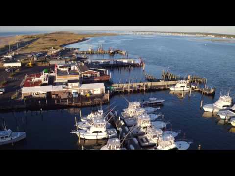 Low flyover of marina and commercial fishing fleet
