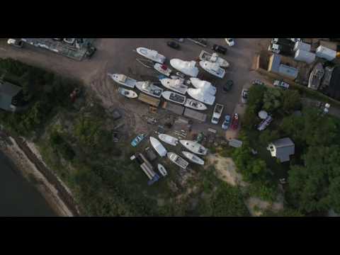 Rapid ascent above boat yard, Hampton Bays, NY.