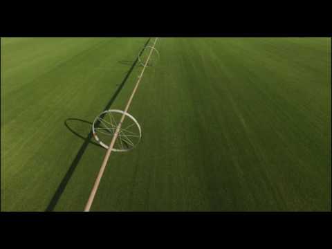 Low aerial pass over grass farm, Long Island, NY, USA