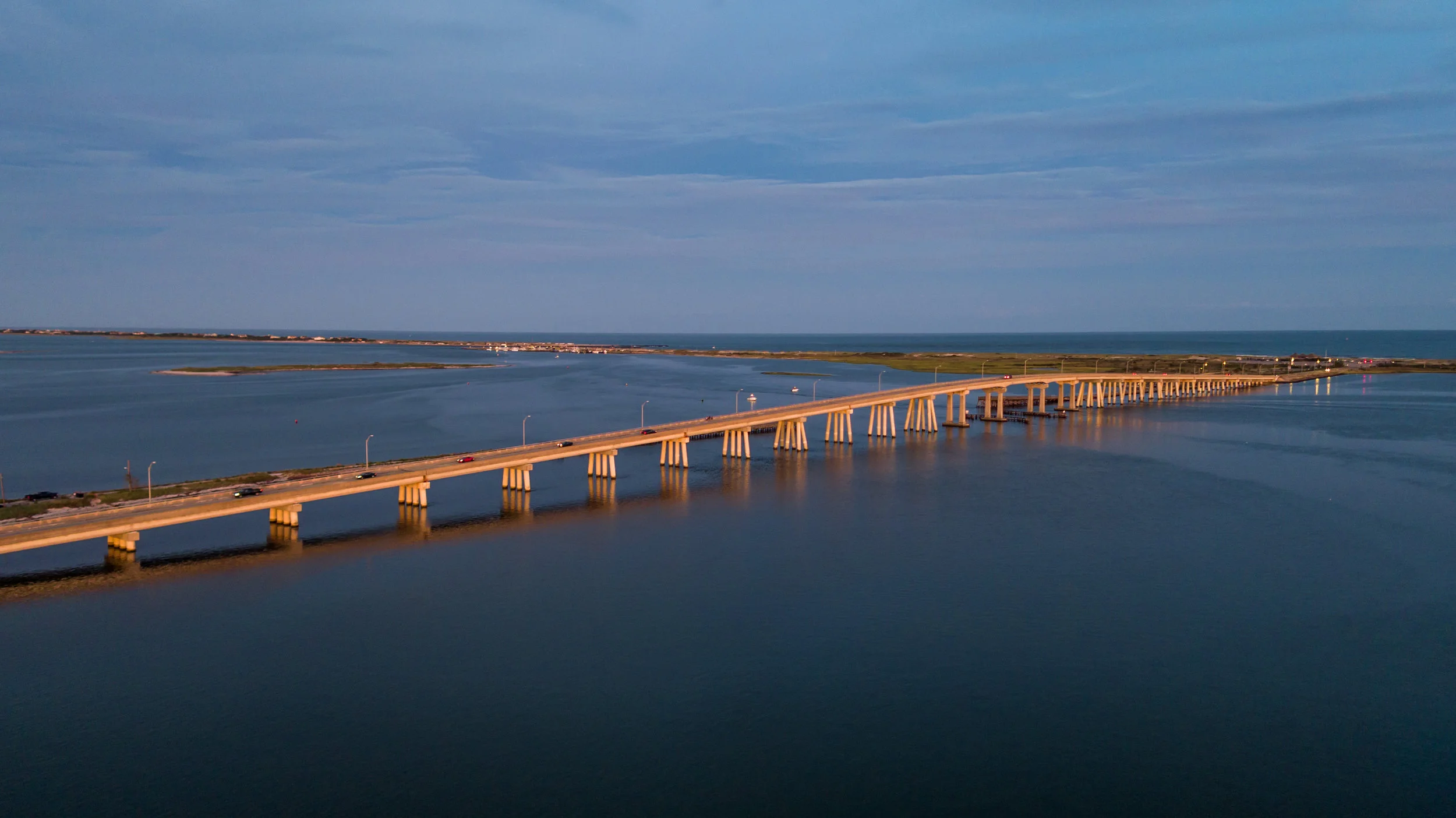 Ponquogue Bridge at golden hour, Hampton Bays, NY.