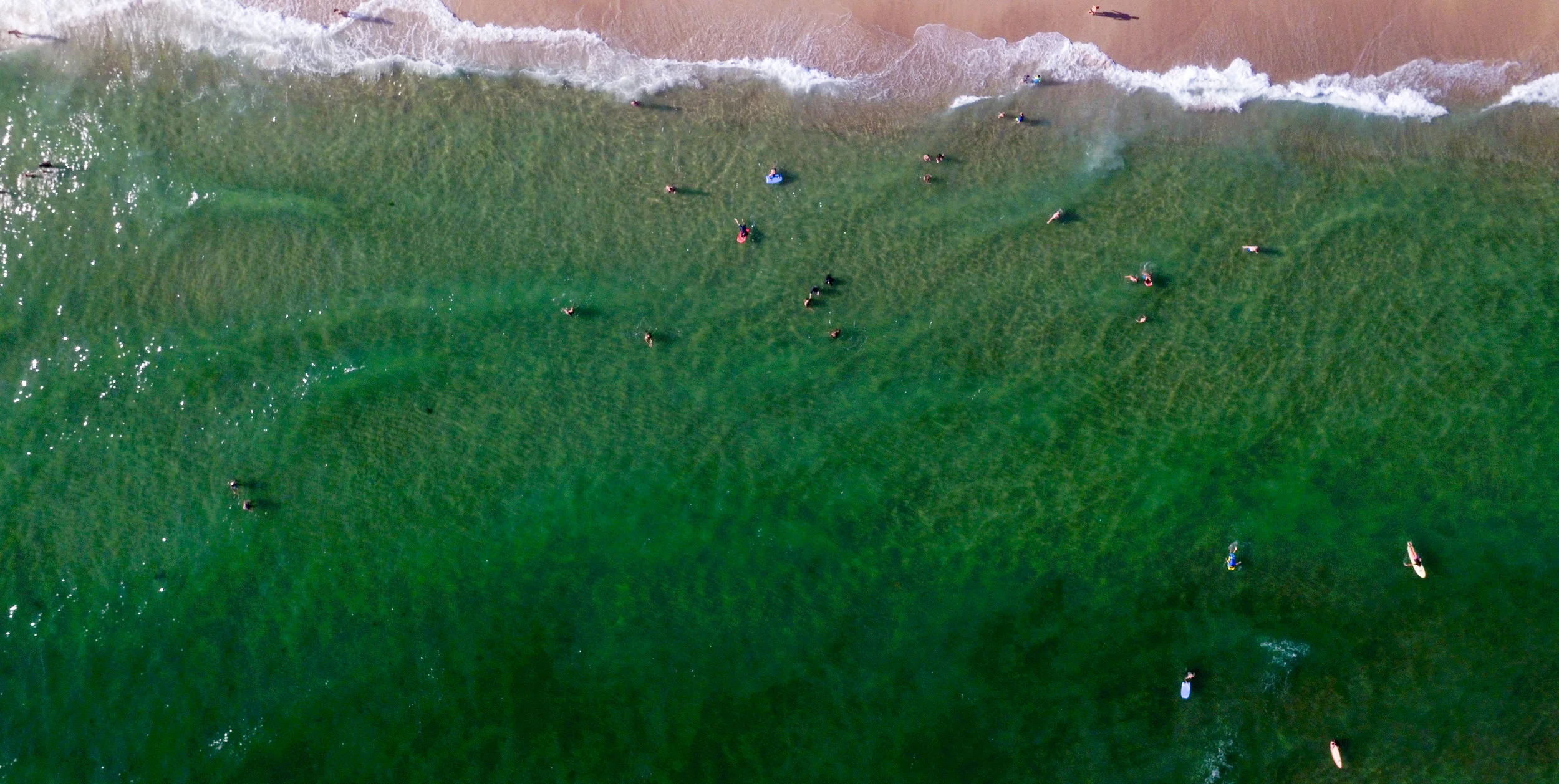 Beach and bathers, Hampton Bays, NY.