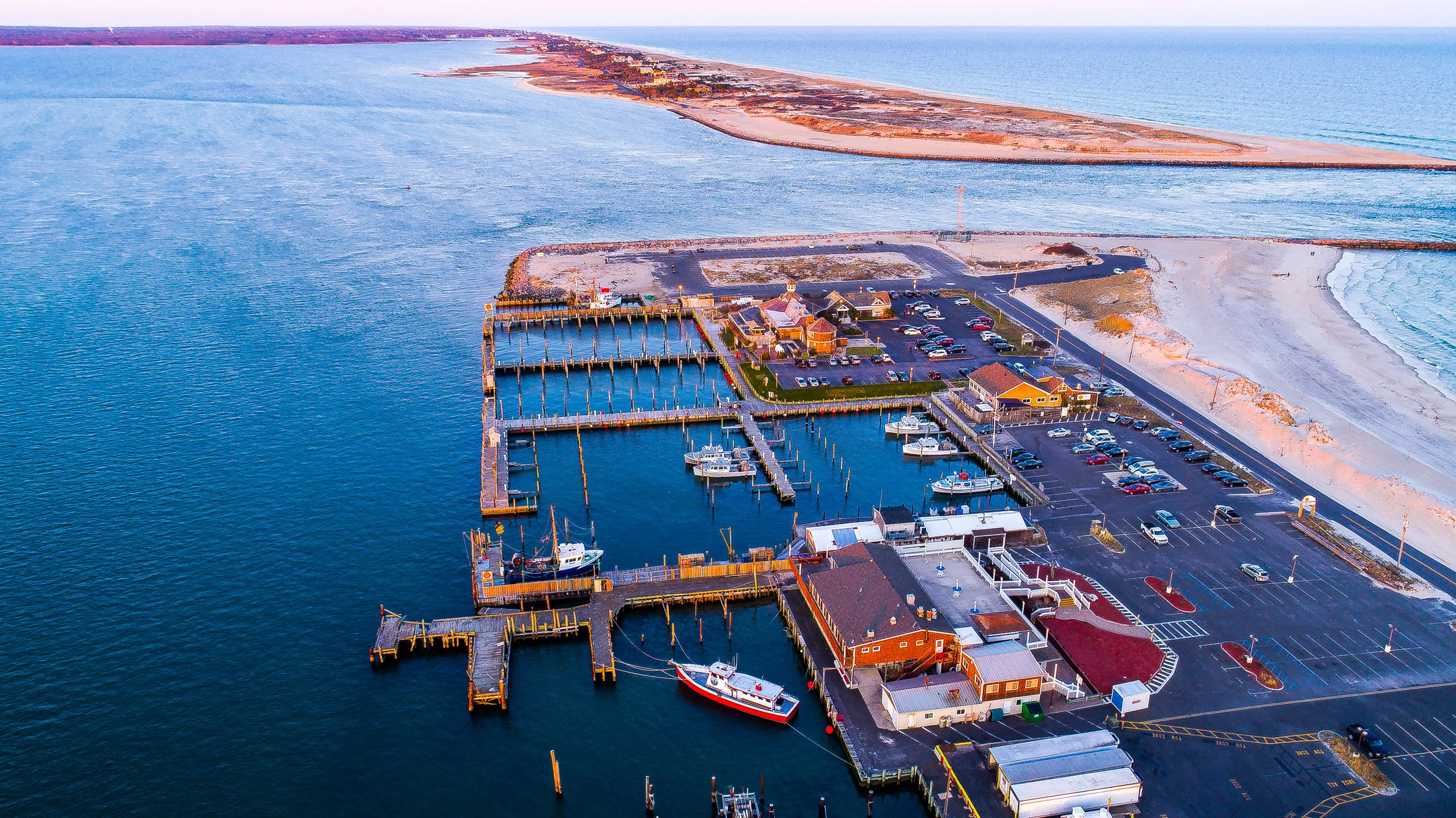 Shinnecock Canal at sunset, Hampton Bays, NY.