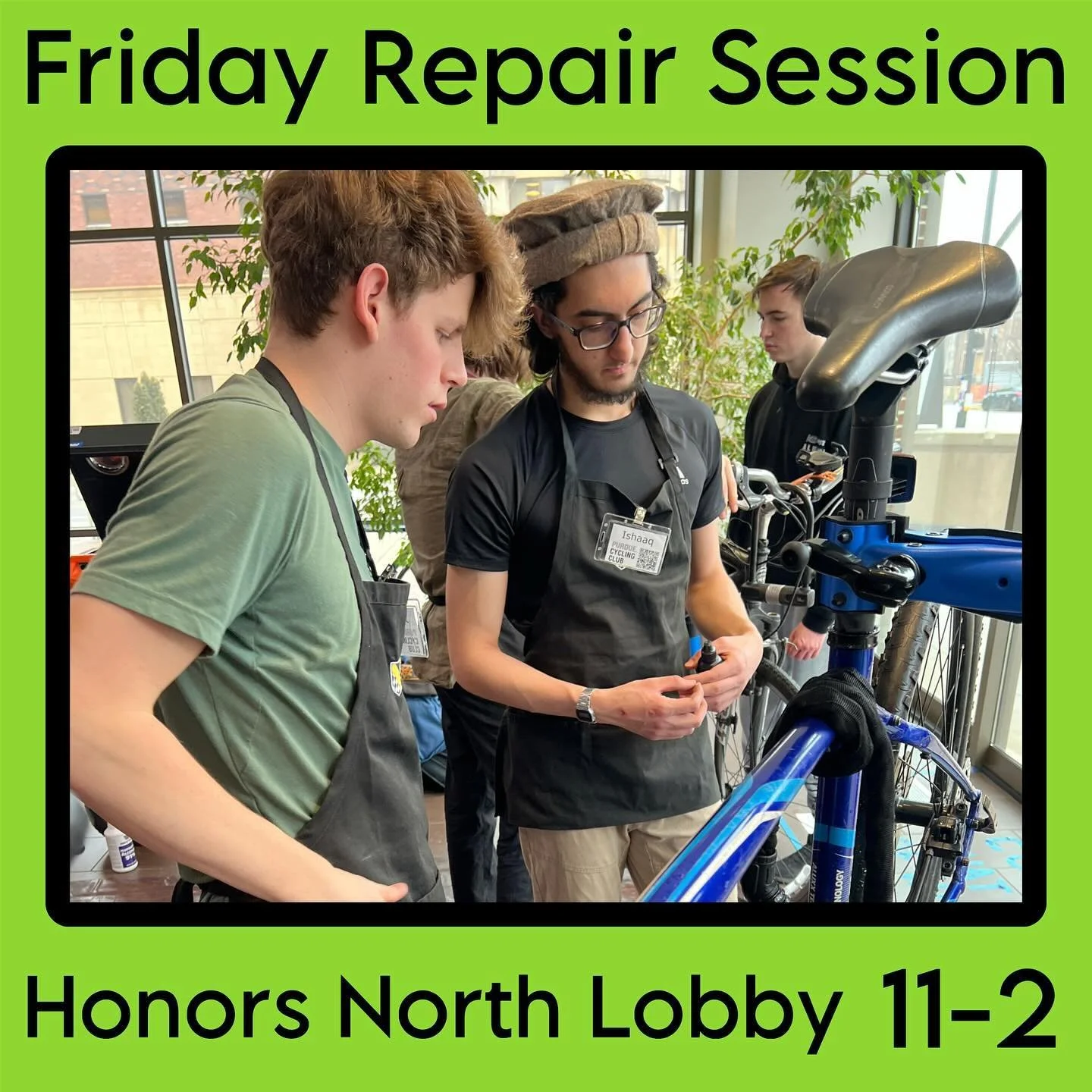 Tomorrow&rsquo;s repair session will be held in the lobby of Honors North!

Come see us from 11-2 ‼️