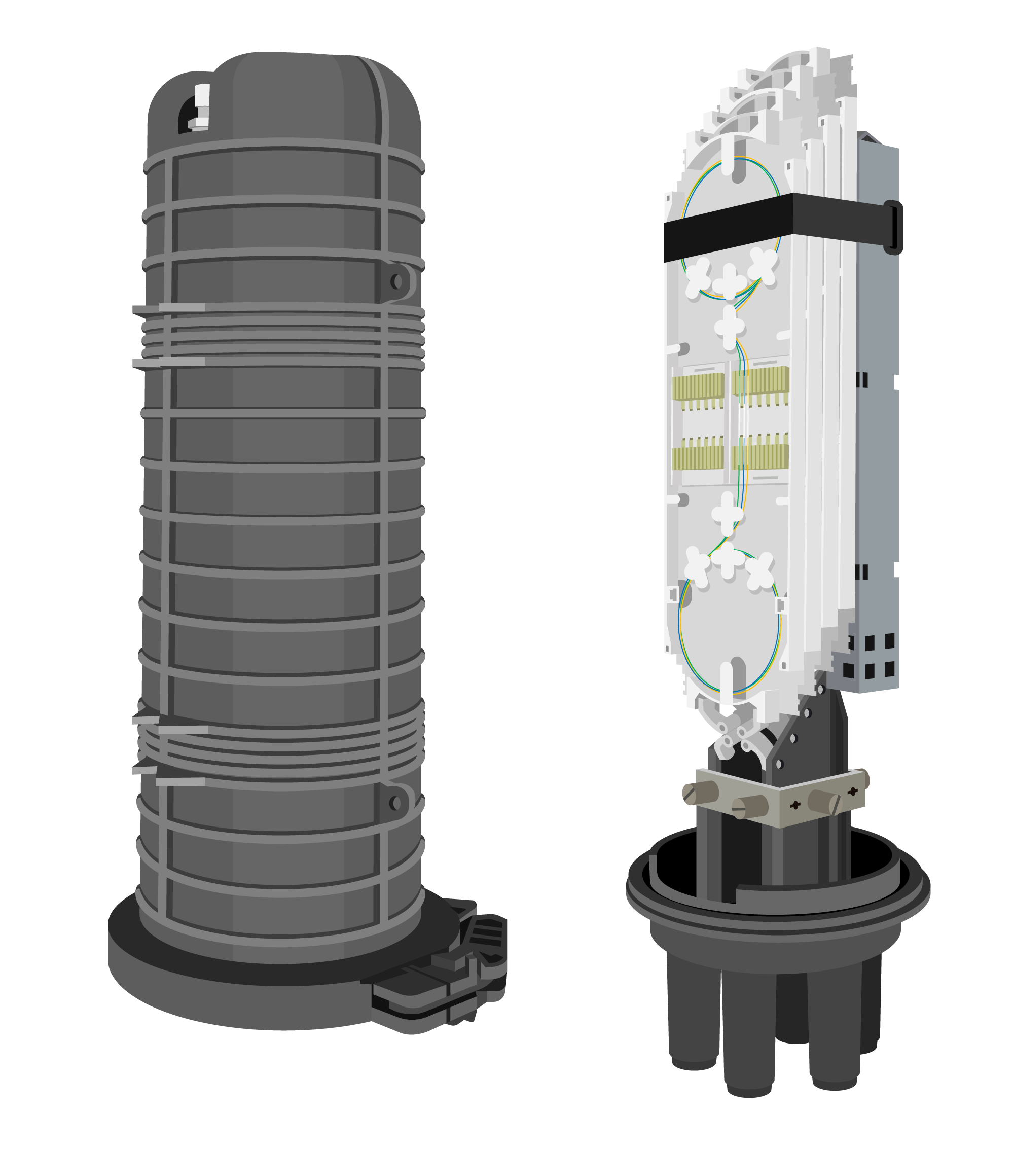 fiber enclosure and splice tray