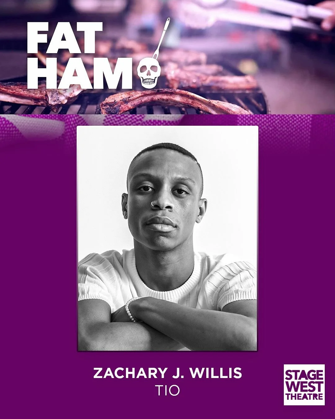 I&rsquo;m so excited to be making my @stagewesttheatre debut as Tio in the Regional Premiere of the Pulitzer Prize Winning, Fat Ham by James Ijames. 🐷💀💜

Already in love with this company, this cast and this creative team lead by THE Ms. vickie wa