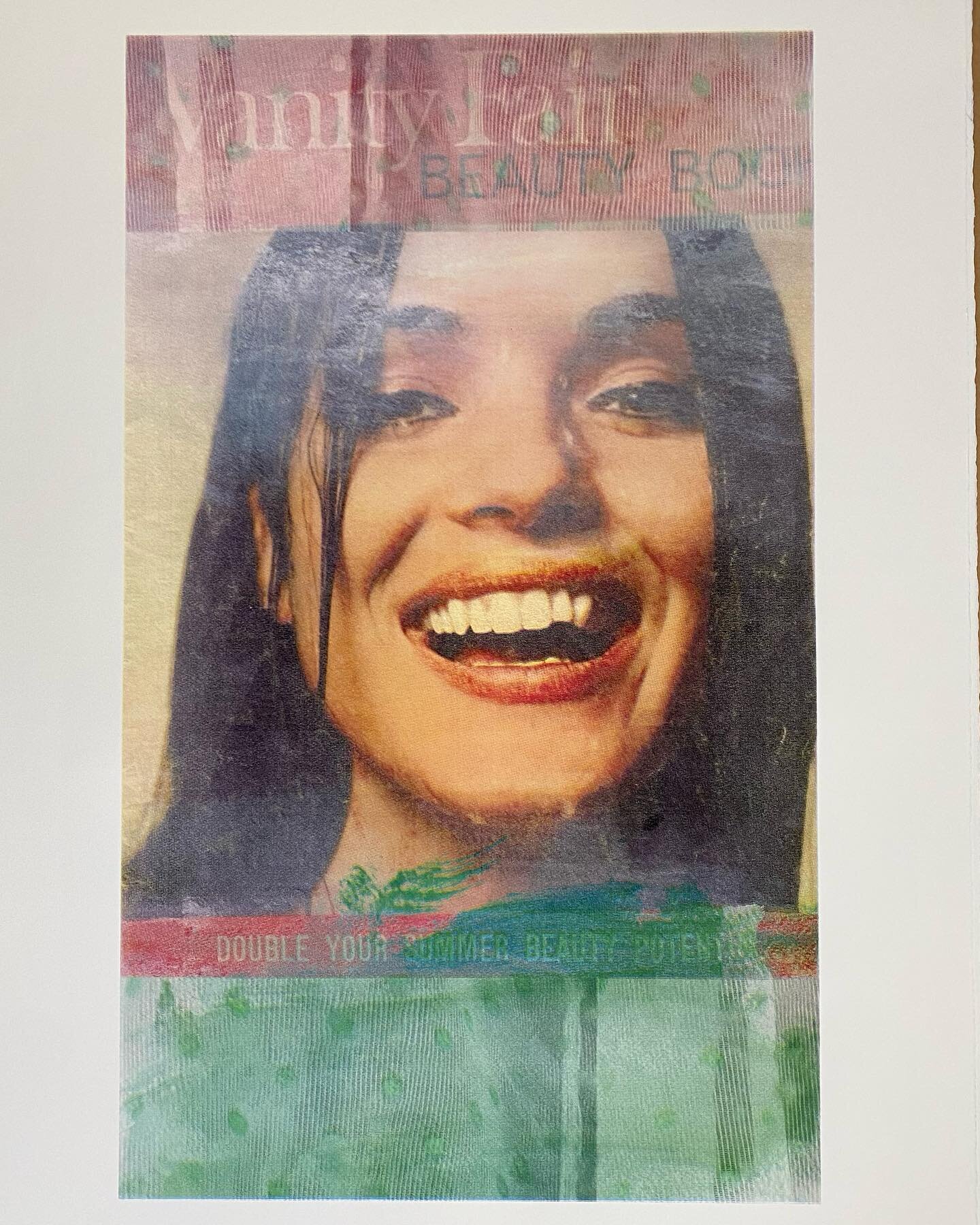 Isn&rsquo;t she lovely? This screenprint is a photo collage of my dear friend Daniele Noel Roux. It has elements and layers of stories we have shared. The swinging sixties in London, where she was discovered on the street by the prominent photographe
