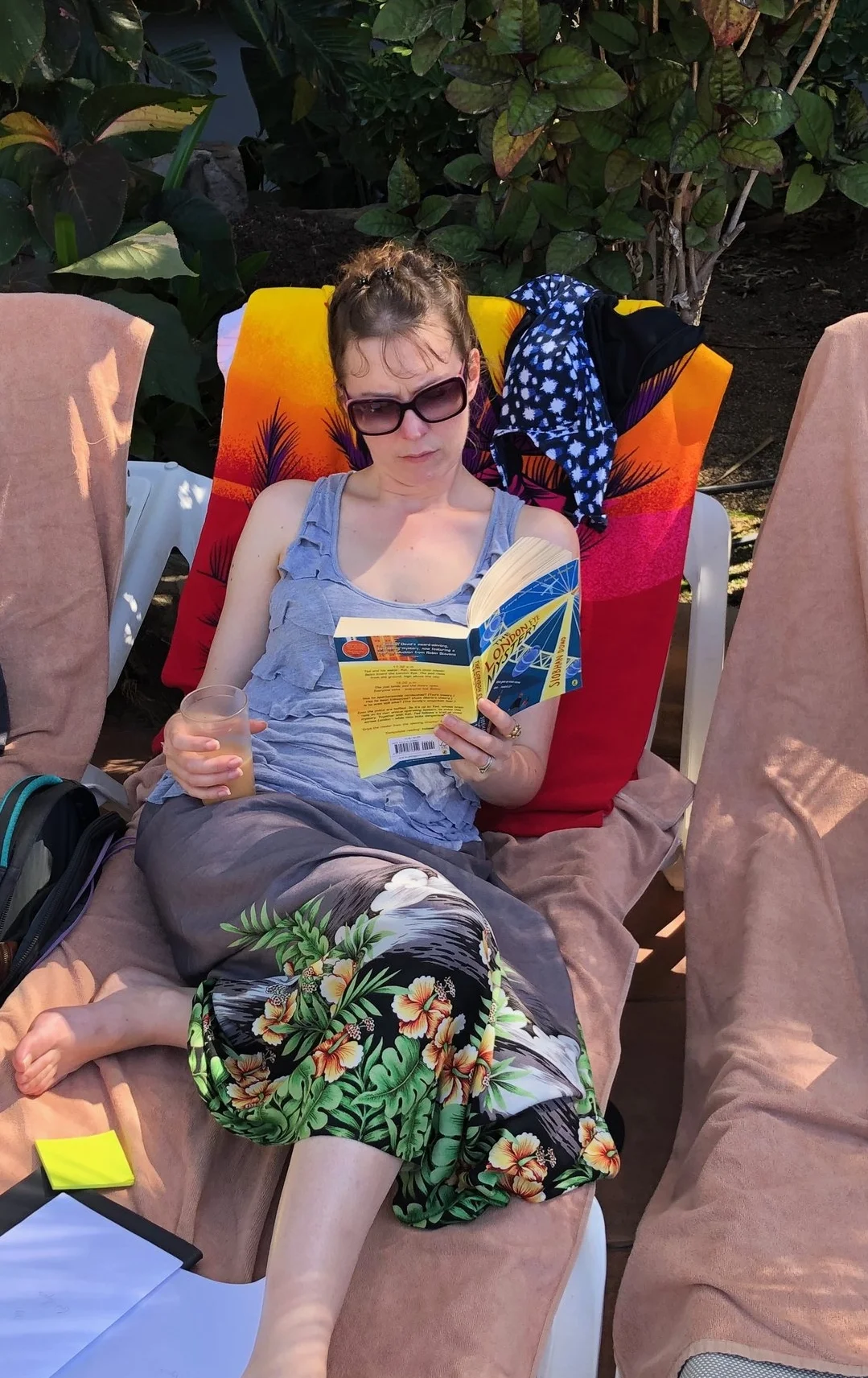Me, on a sun lounger in Gran Caneria. Yes I am sat in the shade drinking tea. Can’t help being English now can I?
