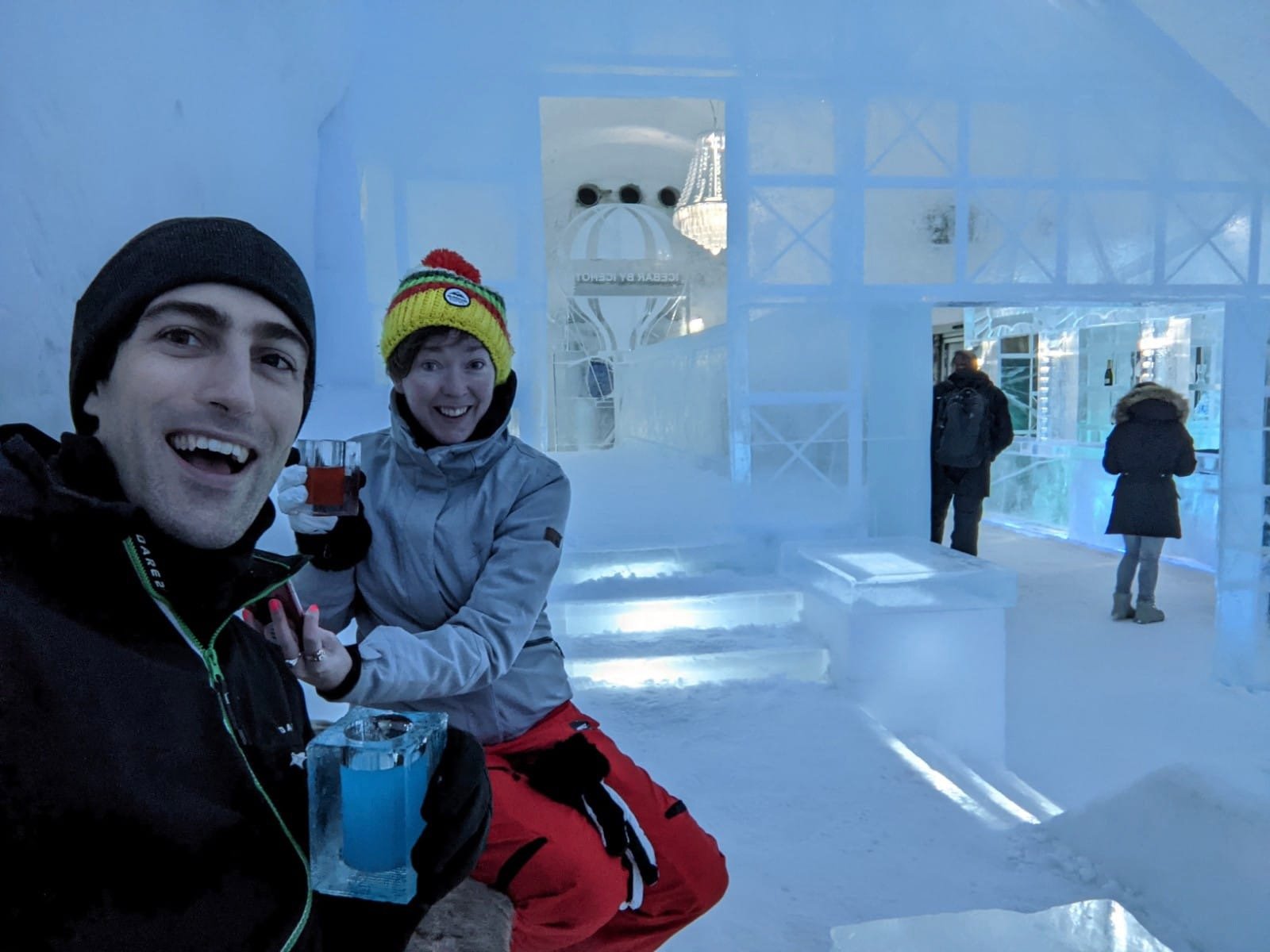 Had a beverage in the ice bar