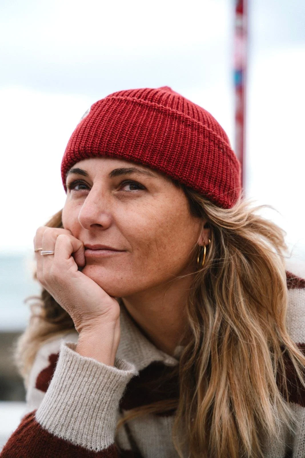 Roma Merino Knit Cap - Red