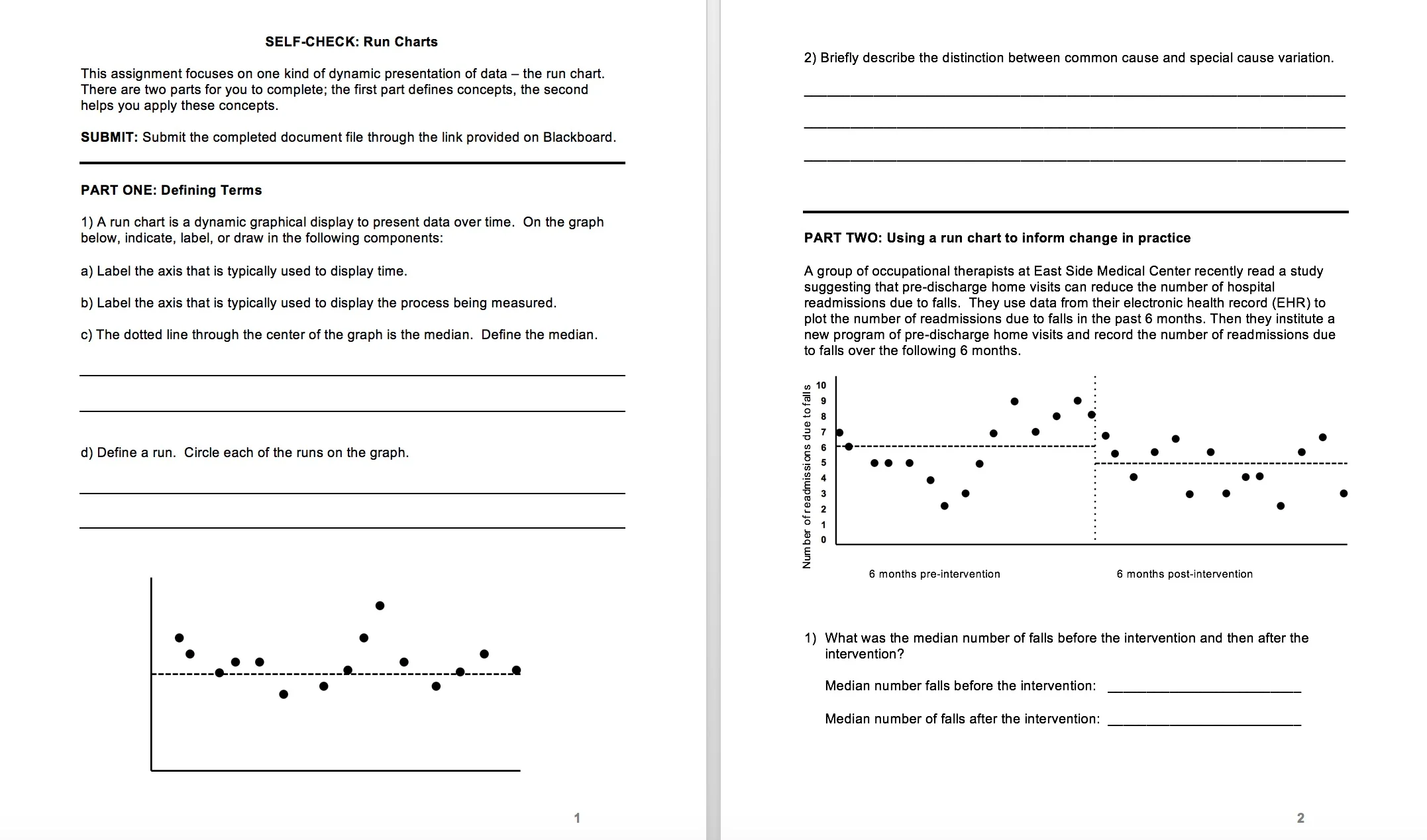 Run Chart Pages OT 8215 Run and Control Chart Worksheets — Measured