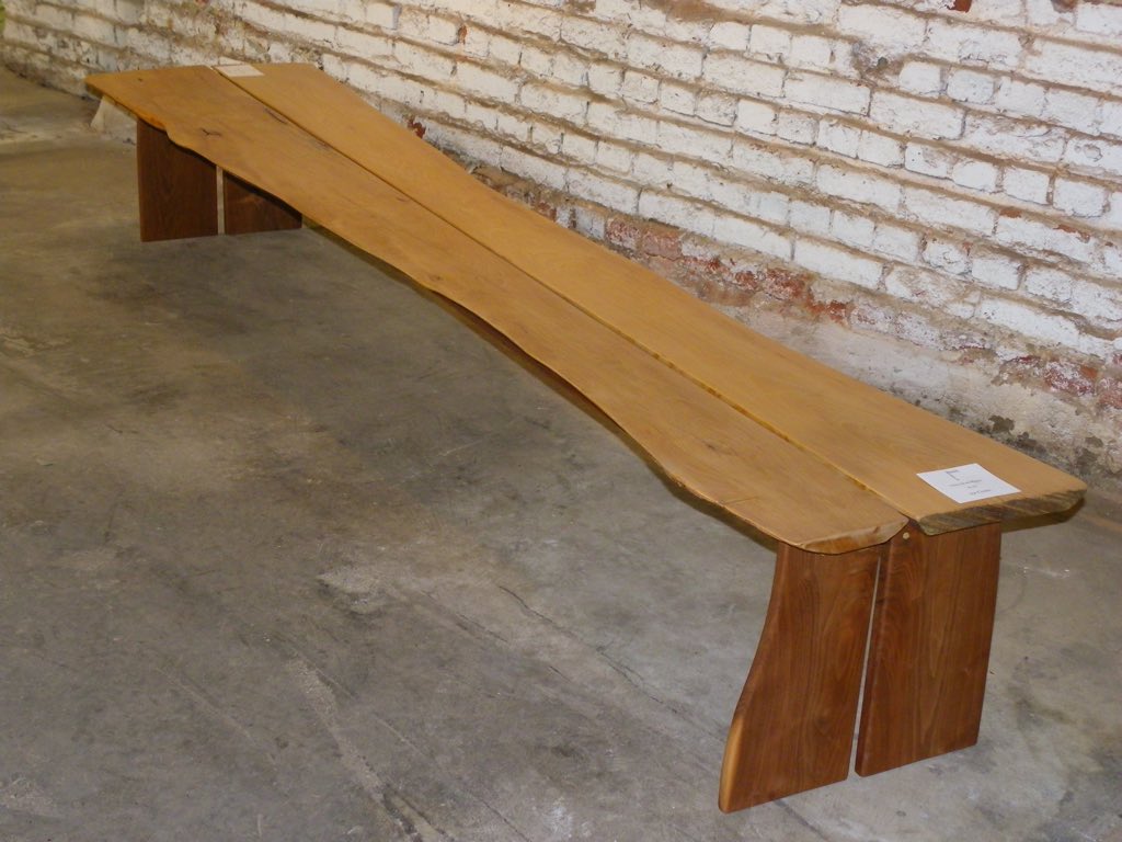 Beach Bench: Maple Driftwood, Black Walnut
