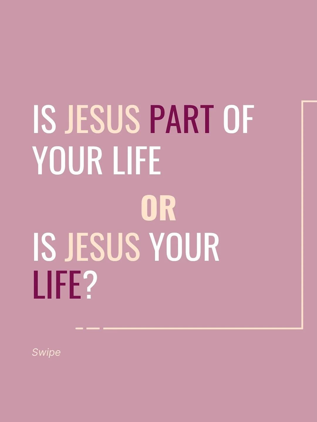 &ldquo;Is Jesus part of your life or is Jesus your life?&rdquo;
That question was asked during this morning&rsquo;s worship service, (thanks Kris Emerson!) it stopped me in my tracks. Honestly, I would have said, &ldquo;Jesus is the most important pa