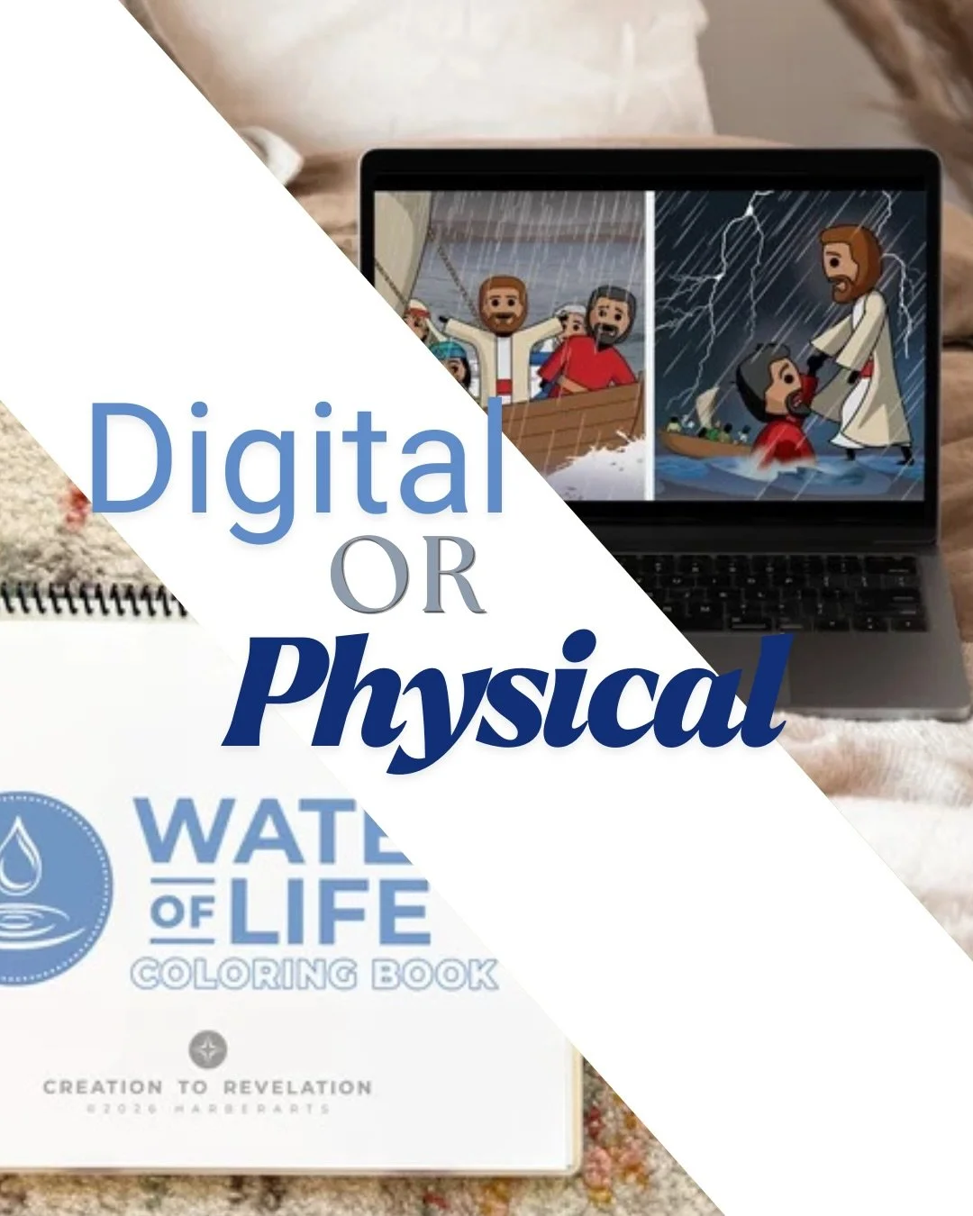 📖 Physical or Digital?💻 Why not both? 💦

Our new Water of Life study is available in physical AND digital formats to fit the needs of your family or classroom.

✨ Physical Versions:
Perfect for read-alouds, bedtime Bible time, classroom study, and