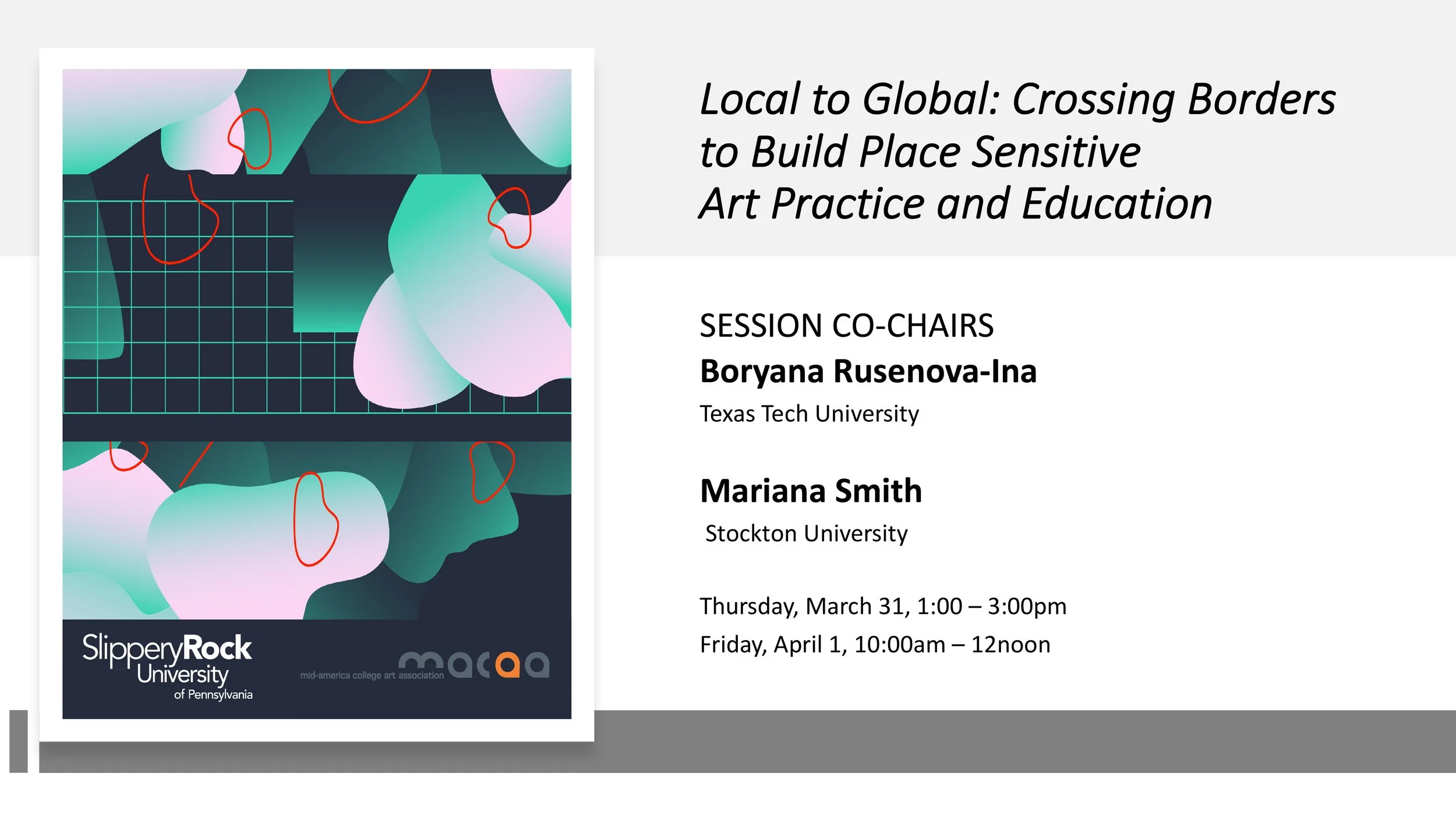 Co-chairing a panel on place sensitive art making and education