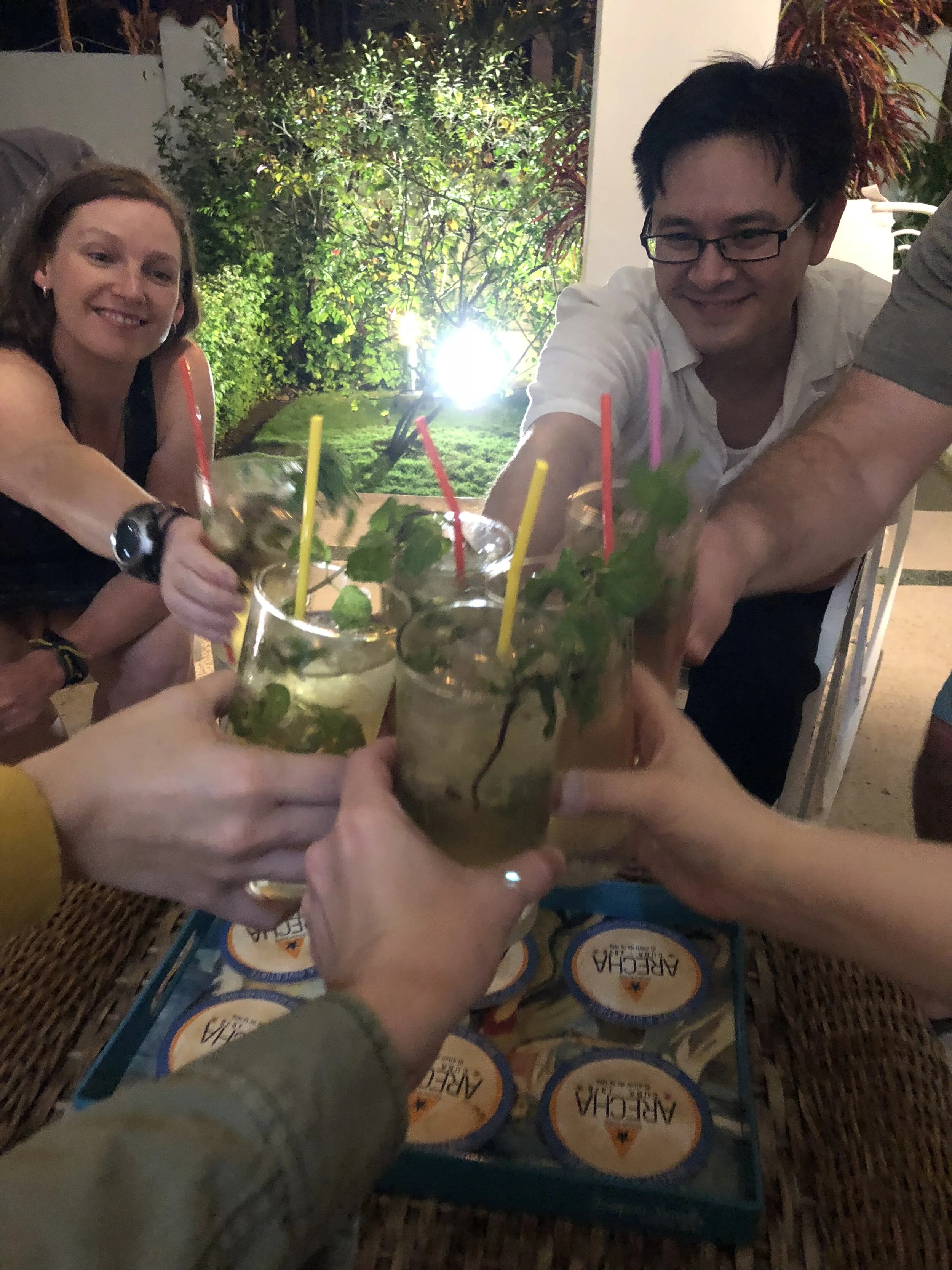 Amber and friends enjoying mojitos.