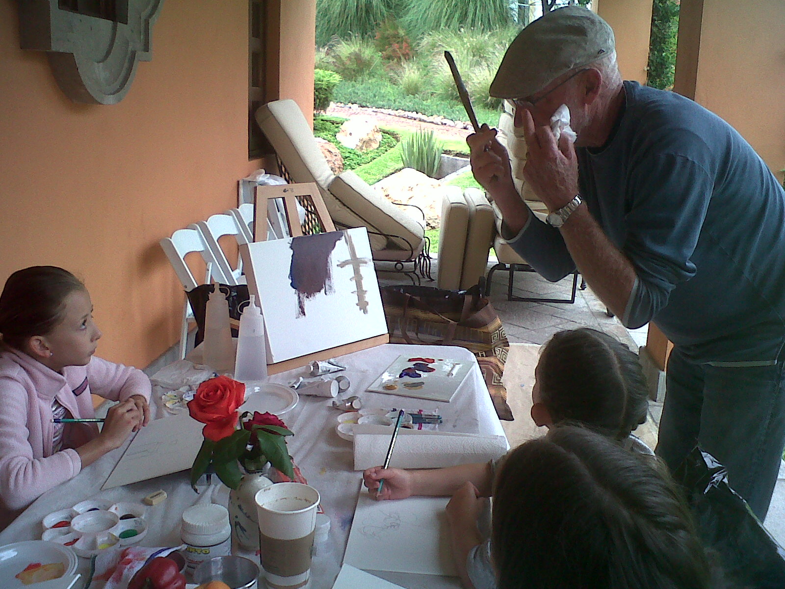 Artist Richard Trumbull with the Children's Art Foundation at Little Picasso Art Program, 2017