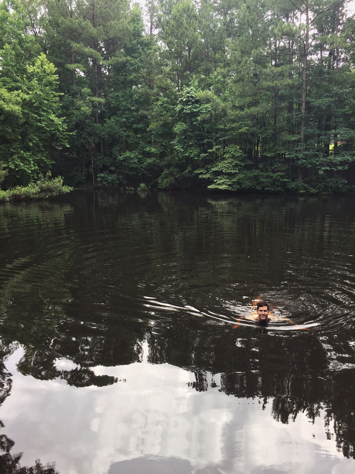 Yes, the pond is swimmable!