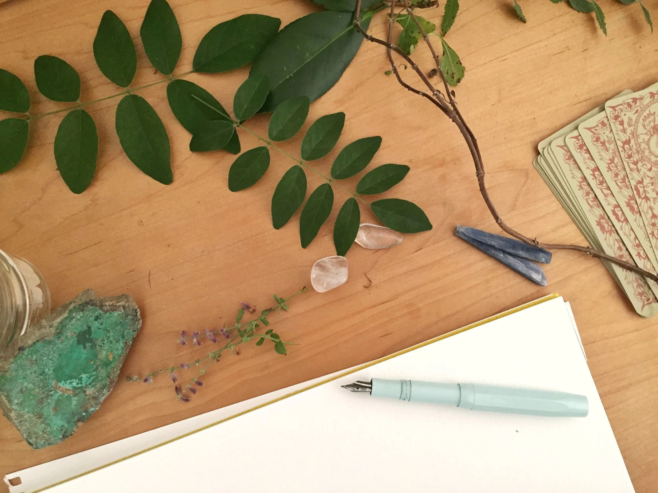 Taking Notes Tarot Reading Seafoam Kaweco Fountain Pen with Crystals