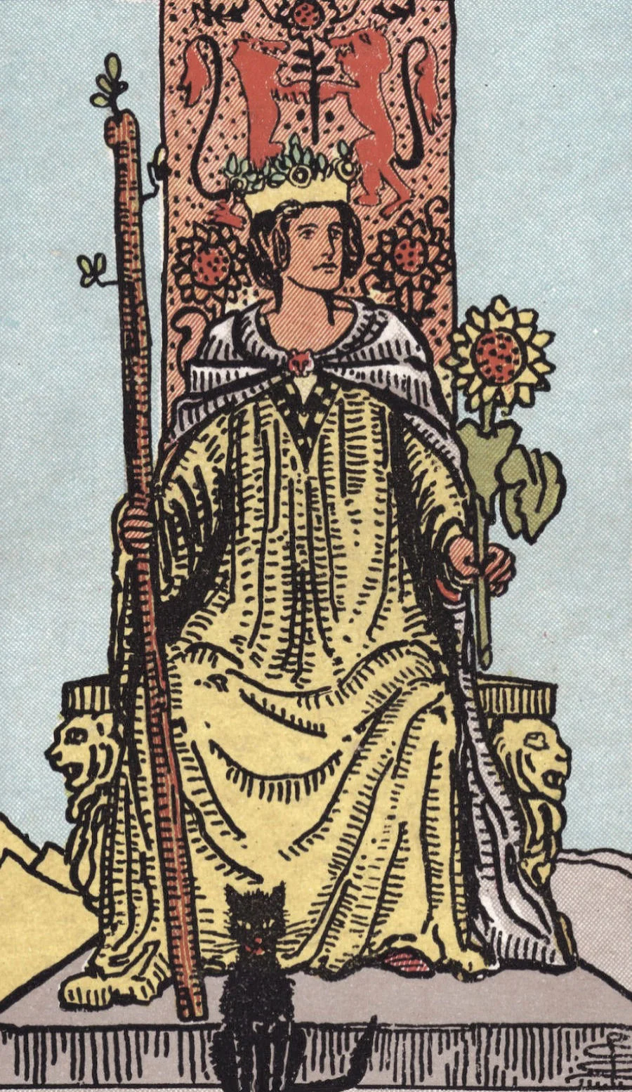Rider Waite Smith Queen of Wands Tarot Card Meaning