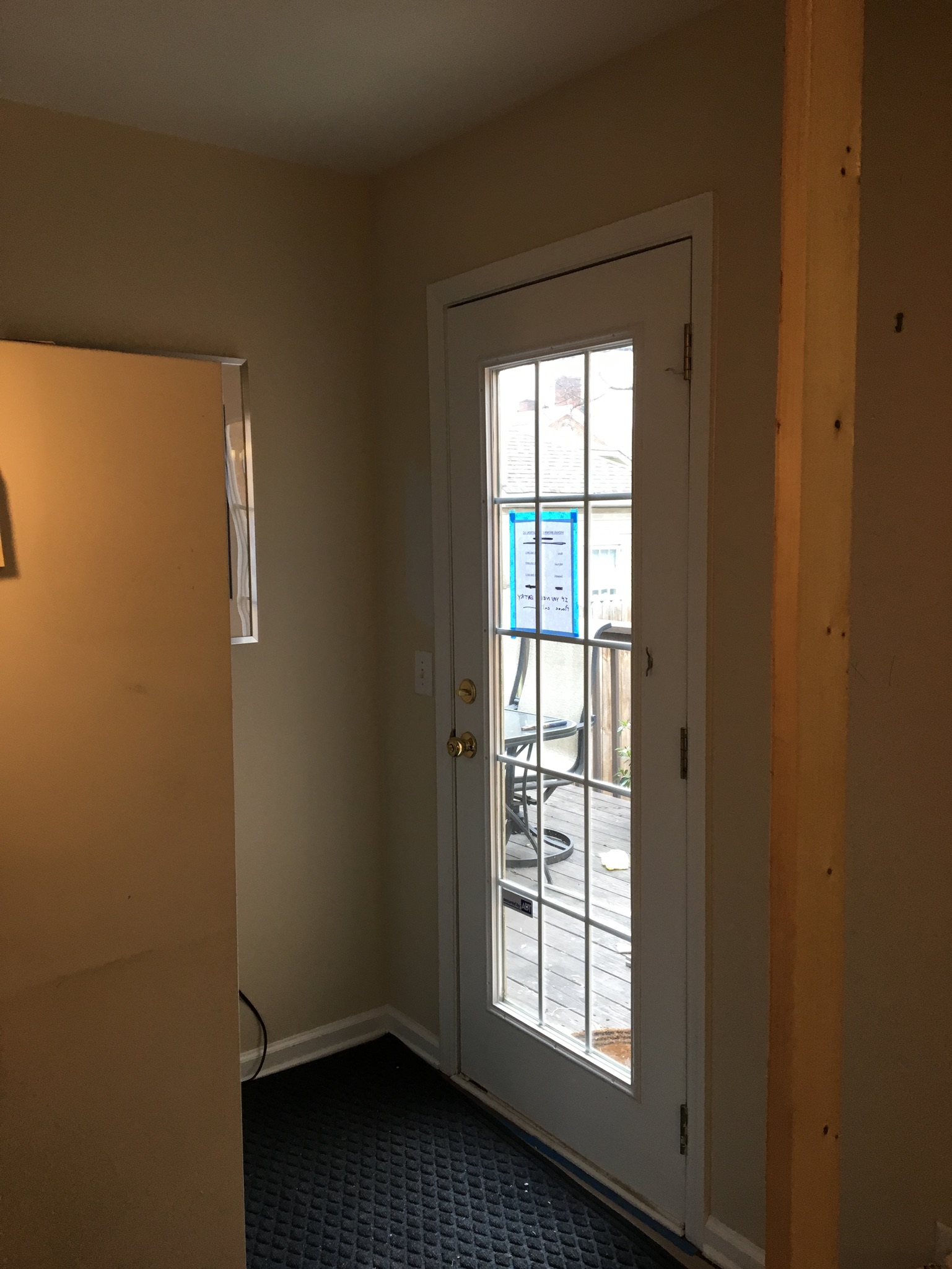  we turned the door into a window and added a custom banquette bench to serve as the new eat-in area. 