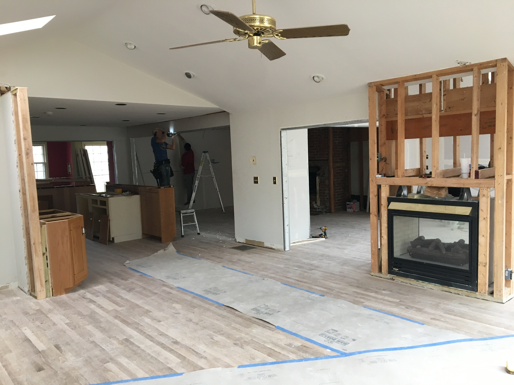 progress shot - the floor plan is coming to life! walls down and things have been opened up. 