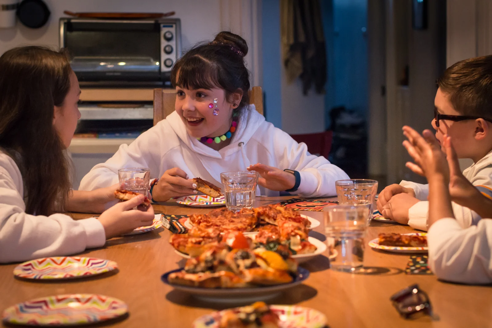 Pre trick or treat pizza has become a yearly tradition.