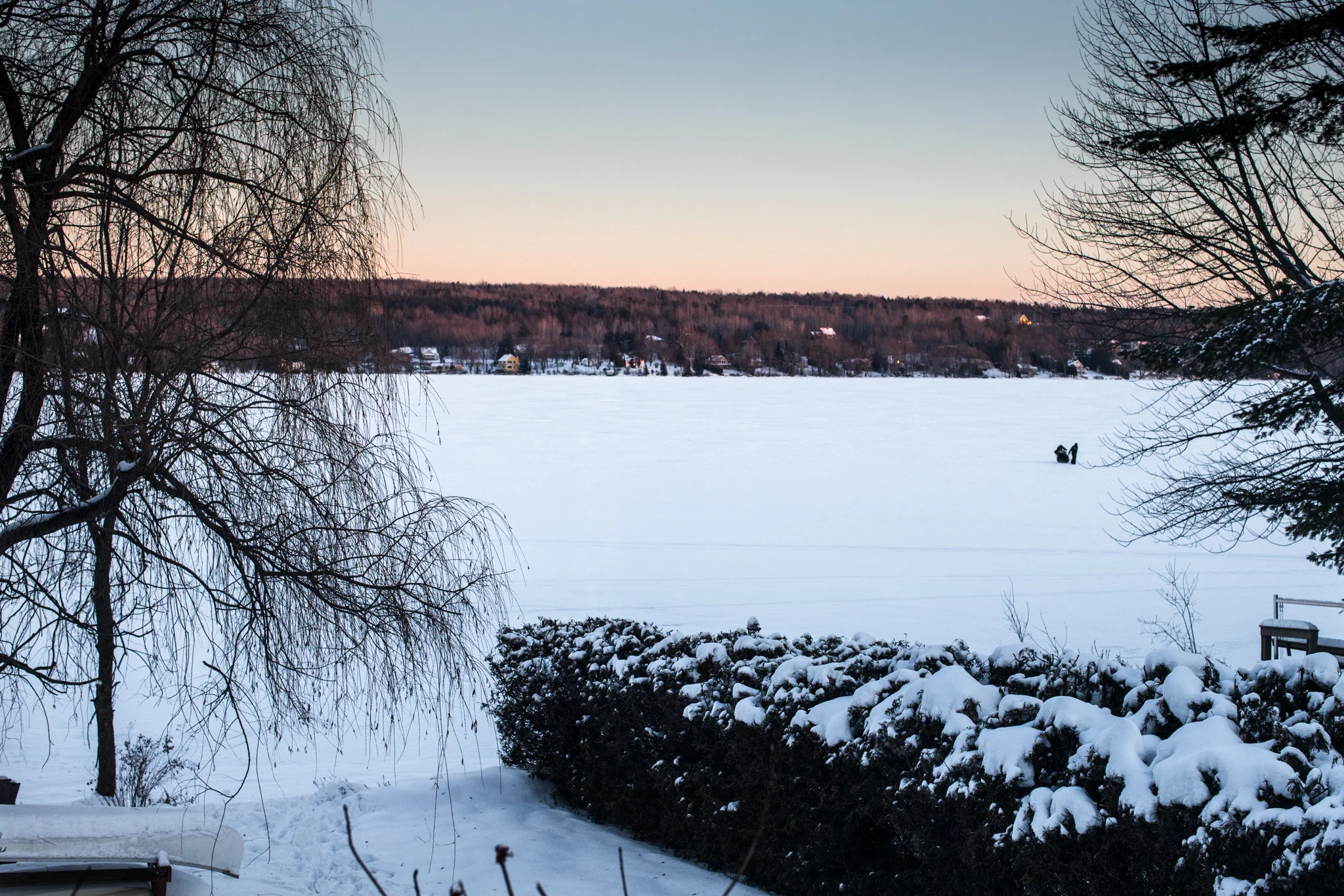 The beautiful view of the lake from my uncle's house.