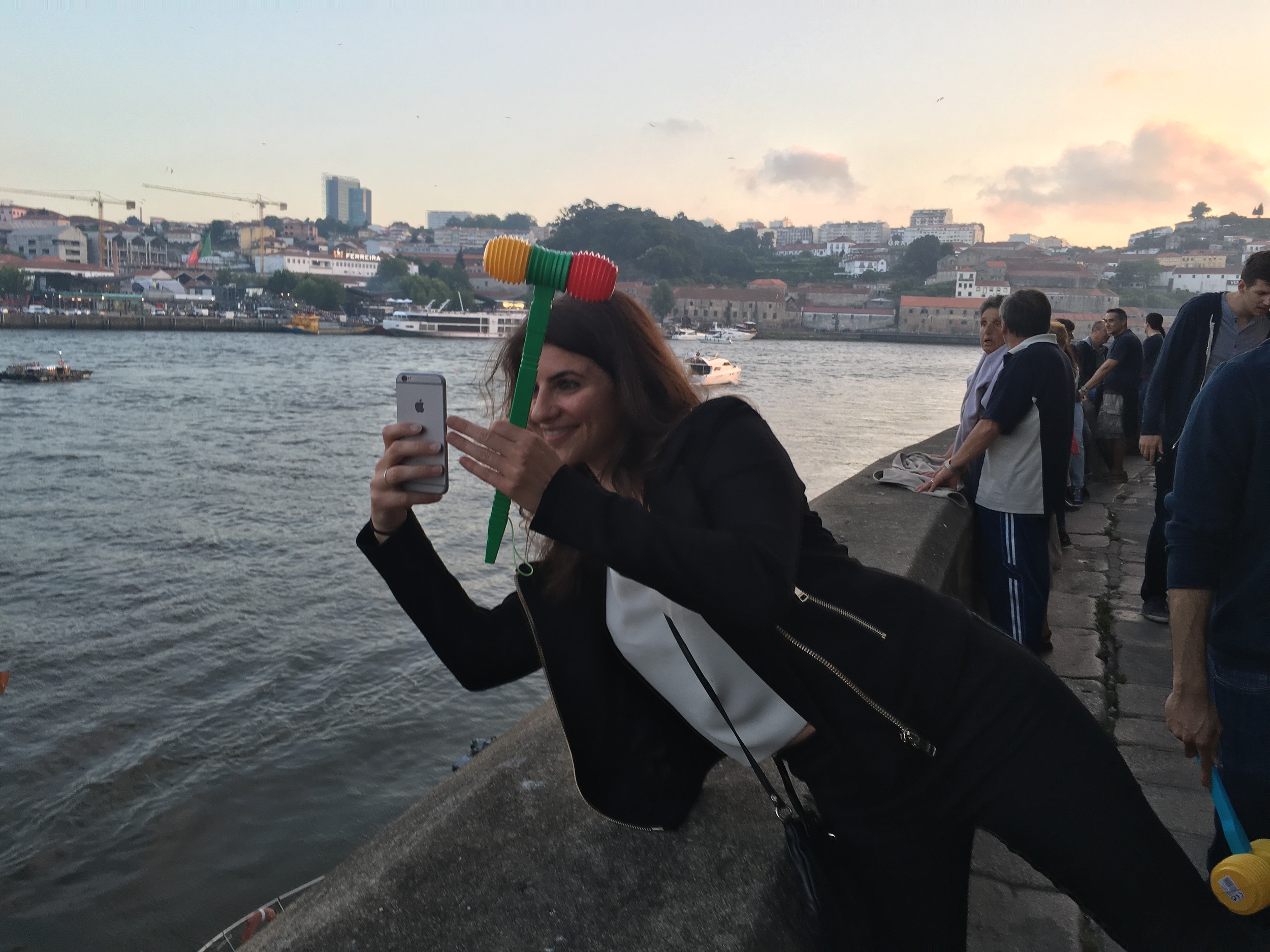 A happy nomad, during the São João in Porto.