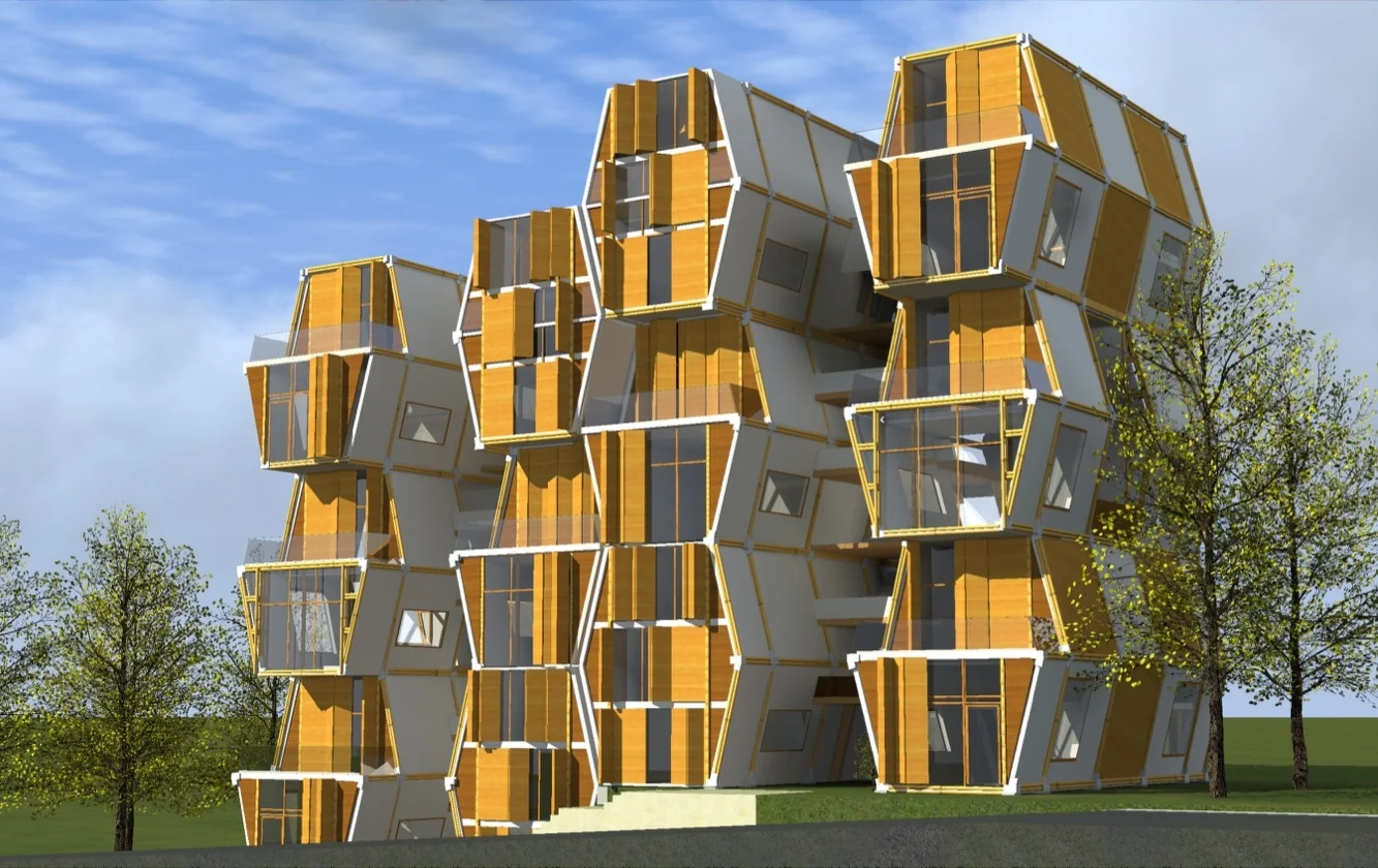 ....Multifamily housing concept ..Concepto de vivienda multi familiar....
