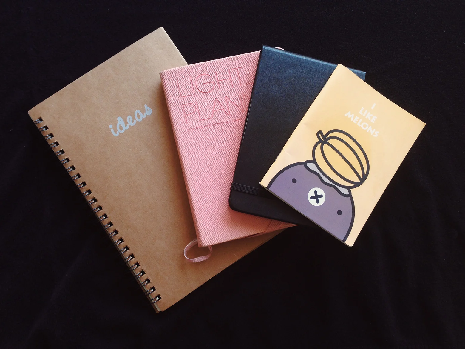 I'm obsessed with notebooks: large, small, bright, bold, ruled, dotted, plain. Any type. I took the time to go through them in search for old notes and concepts.