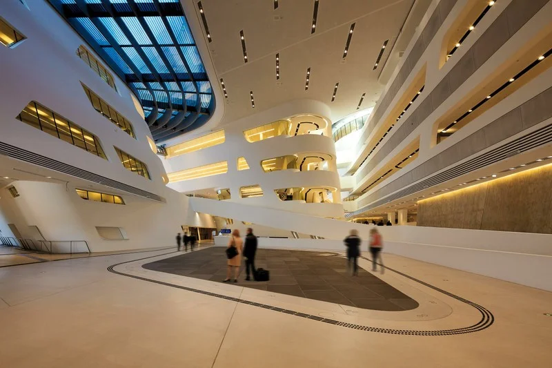 Campus inside shot of the Library and Learning Center on the Campus of the Vienna University of Economics