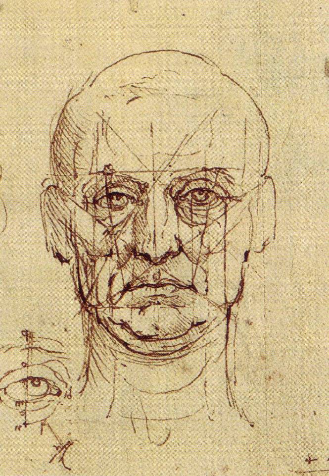 Proportions of the Face and Eye. (1489) Da Vinci.