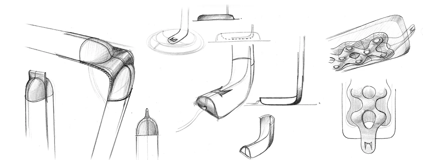 Sketches for the Leaf Lamp project by Fuseproject.