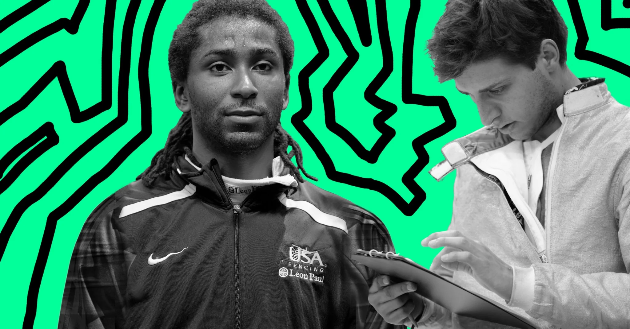 Olympic fencers Jason Pryor and Eli Dershwitz