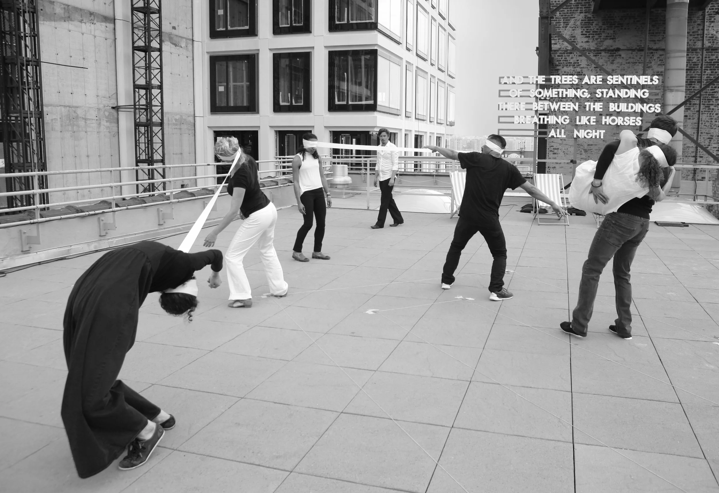 STILL FROM PERFORMANCE OF BLIND|SIGHT - MAY 2015 – NYC – PHOTO: MERT ERDEM PERFORMERS: COCO KAROL, EVE LAROCHE-JOUBERT, MARIELIS GARCIA, BENJAMIN HELLER, MIGUEL ANAYA, LISA LOZANO, BRANDIN STEFFINSON