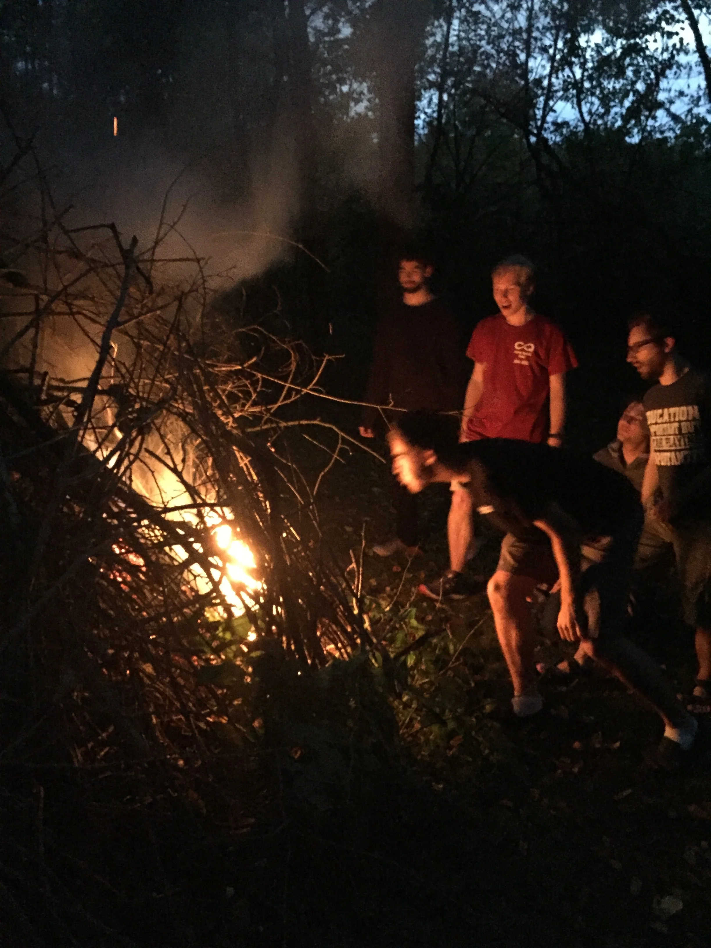 We started out blowing. Here is Mohit blowing on it, with Collin, Aidan, Julia and Brian taking turns.