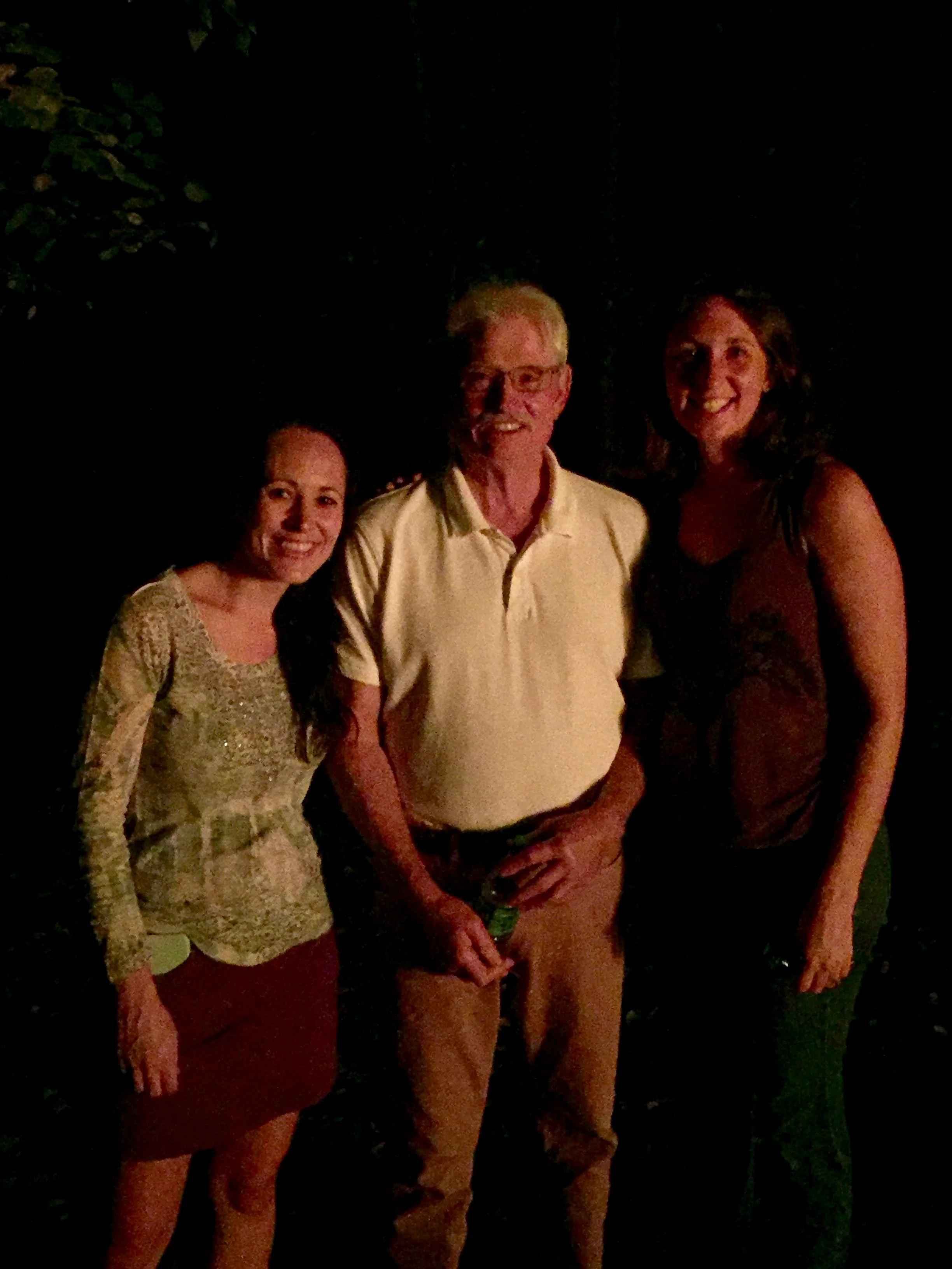 Family friend Larry with stepdaughters Mylea and Alayna